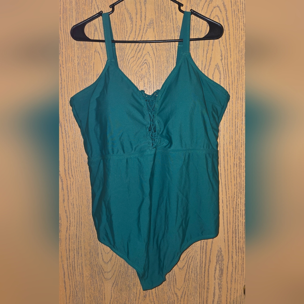 Torrid Lace Up Plunge One Piece Swimsuit